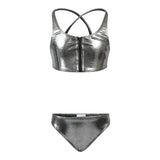 2pc Metallic Zipper Bikini - Denny's