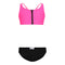 Zipper Front 2pc Bikini Black Bottom - Denny's
