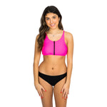 Zipper Front 2pc Bikini Black Bottom - Denny's