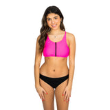 Zipper Front 2pc Bikini Black Bottom - Denny's