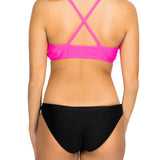 Zipper Front 2pc Bikini Black Bottom - Denny's