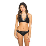 2pc Silver Studs Ribbed Bikini - Denny's