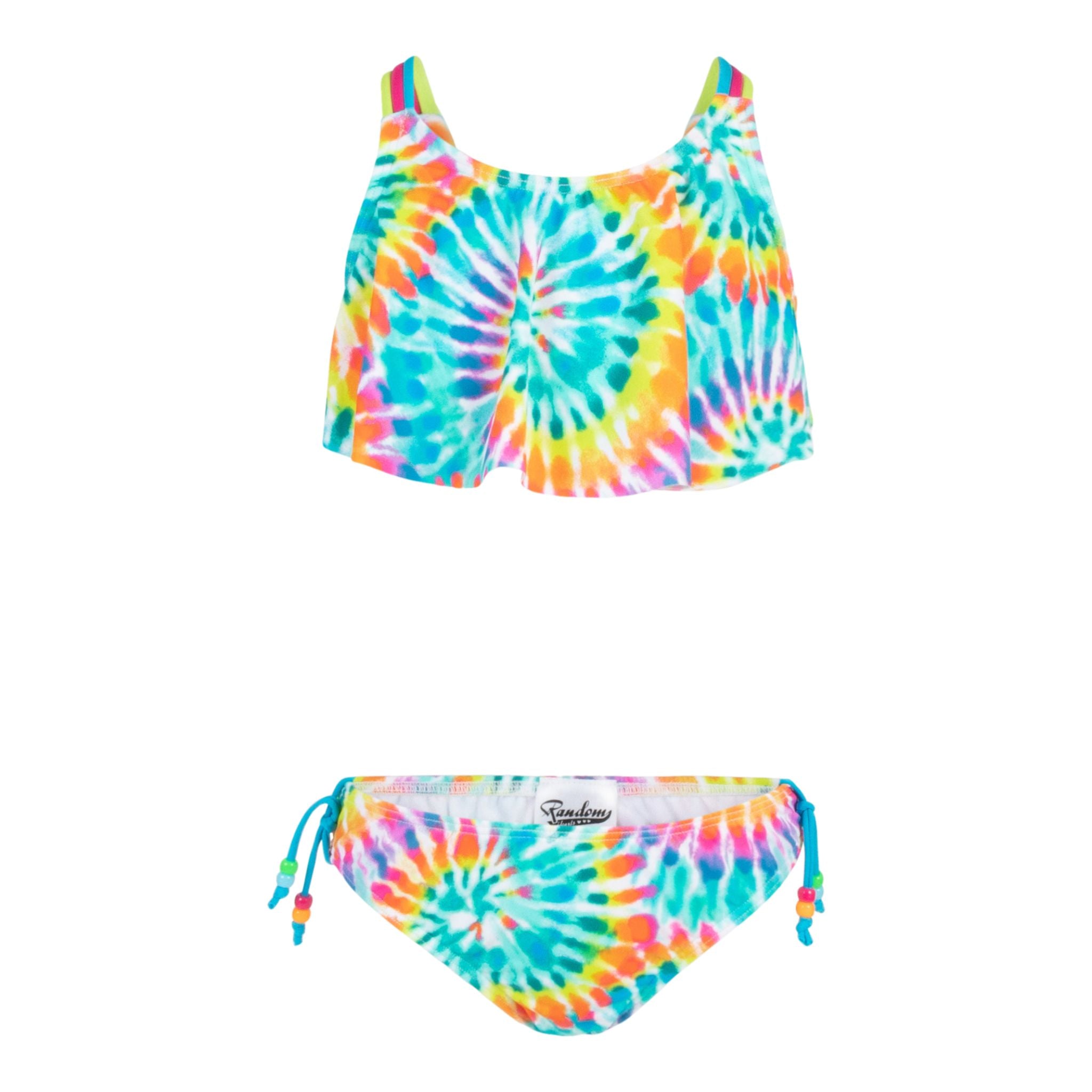 2pc Beaded Bottom Flutter Top Bikini - Denny's