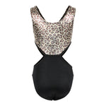 Leopard & Black Bottom Cut Out 1pc Bathingsuit - Denny's
