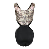 Leopard & Black Bottom Cut Out 1pc Bathingsuit - Denny's