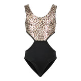 Leopard & Black Bottom Cut Out 1pc Bathingsuit - Denny's