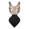 Leopard & Black Bottom Cut Out 1pc Bathingsuit - Denny's