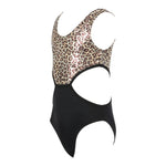 Leopard & Black Bottom Cut Out 1pc Bathingsuit - Denny's