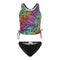 2pc Beaded Cinch Sides Zebra Tankini - Denny's