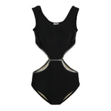 Ribbed 1pc Cut Out Bathing Suit - Denny's