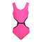 1pc Rib Cut Out Black Trim Bathingsuit - Denny's