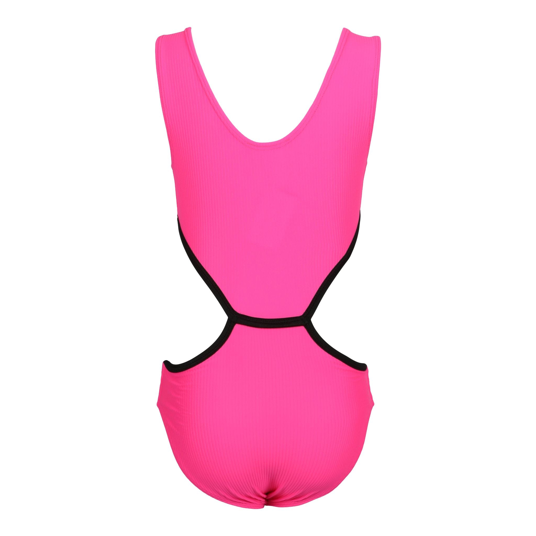 1pc Rib Cut Out Black Trim Bathingsuit - Denny's