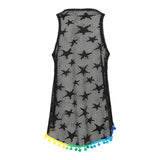Star Mesh Multi Pom Poms Cover-Up - Denny's