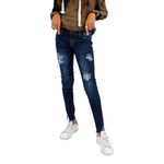 Destructed Denim Jean with Cut Out Bottom - Denny's