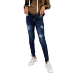 Destructed Denim Jean with Cut Out Bottom - Denny's