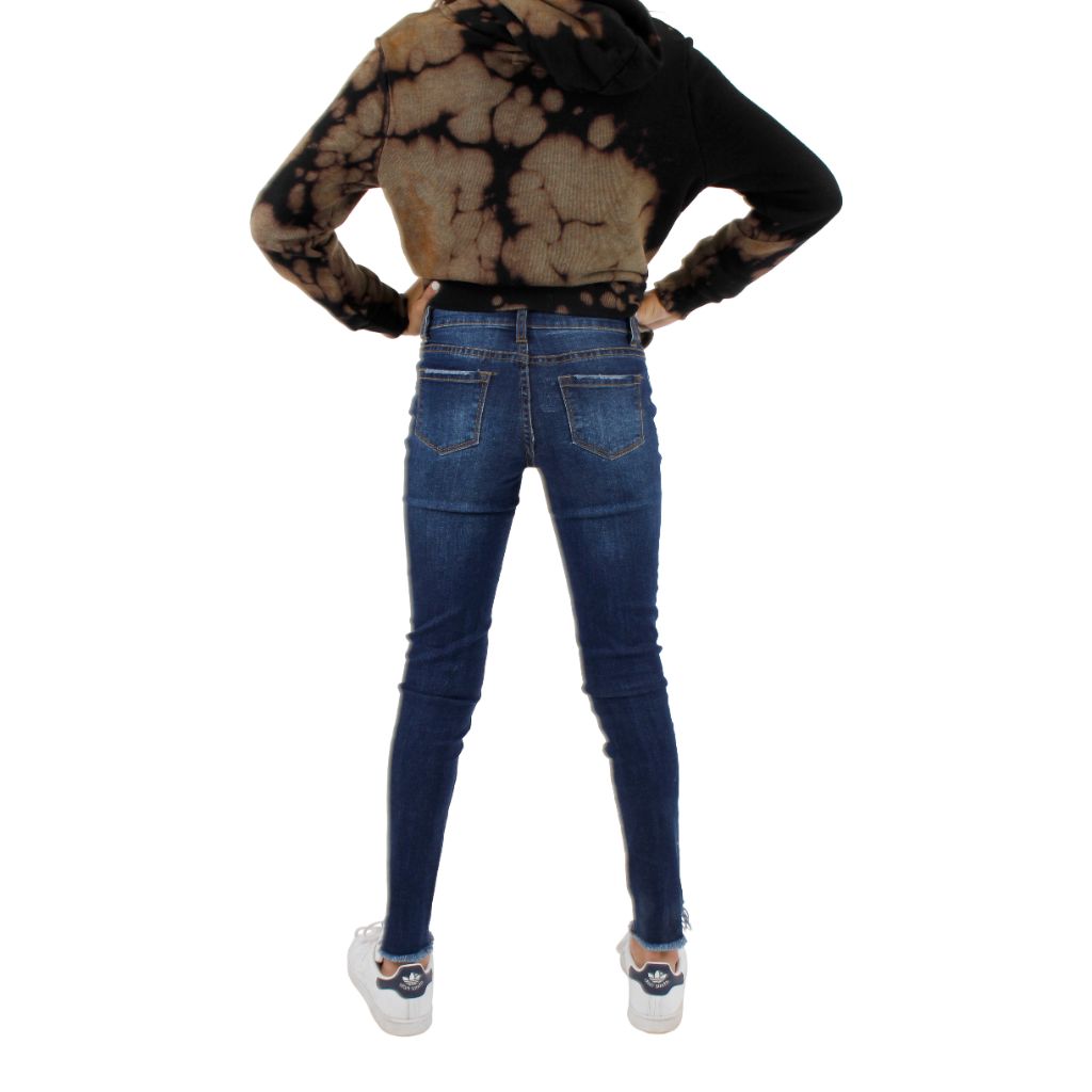 Destructed Denim Jean with Cut Out Bottom - Denny's