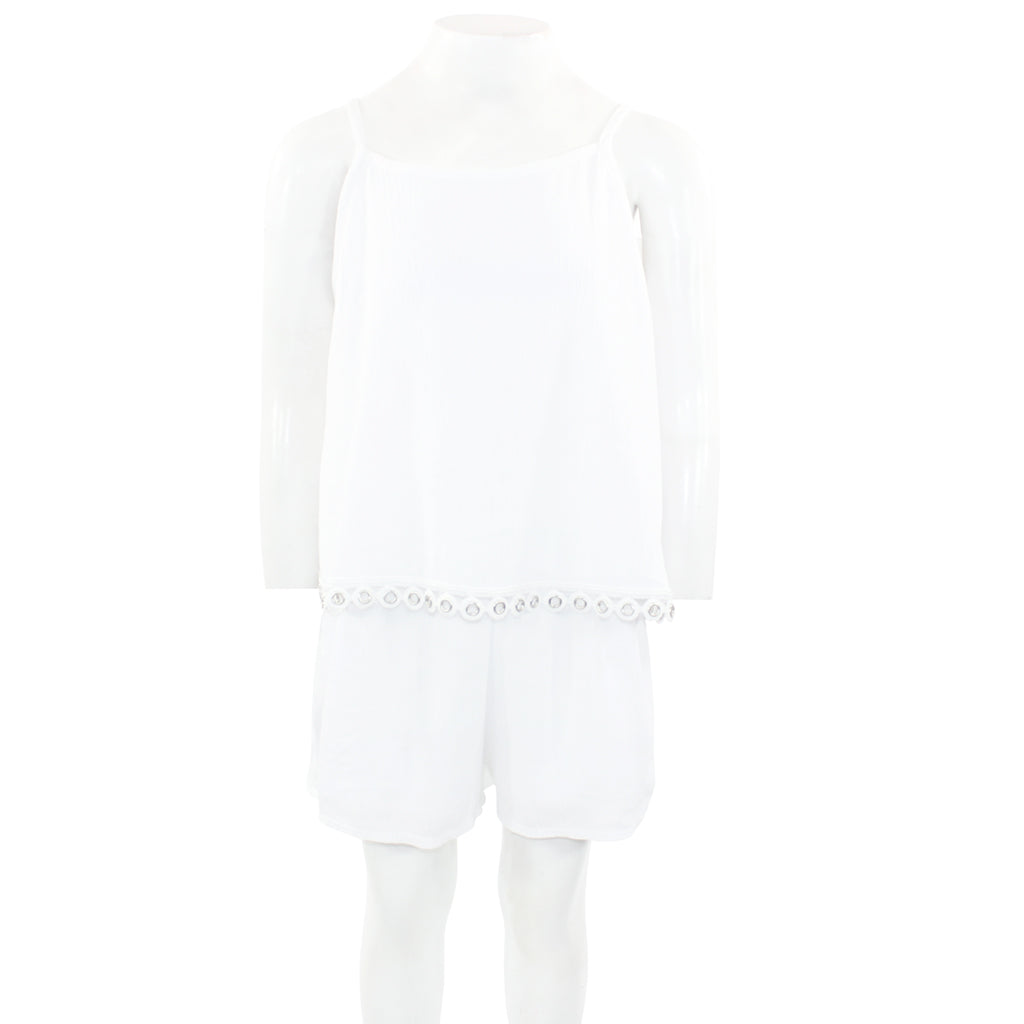 Romper with Grommets Trim - Denny's