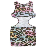 Leopard Lame Cut Out Dress - Denny's