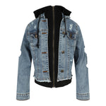 Black Fleece Lined Denim Jacket - Denny's