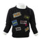 Sweatshirt Black with Patches - Denny's