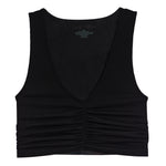 Rib V-Neck Ruched Tank - Denny's