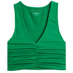 Rib V-Neck Ruched Tank - Denny's