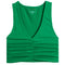 Rib V-Neck Ruched Tank - Denny's