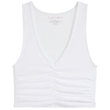 Rib V-Neck Ruched Tank - Denny's