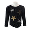 Long Sleeve Black Tee with Stars - Denny's