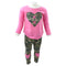 Two Piece Set Hot Pink Camo Heart Legging with Heart - Denny's