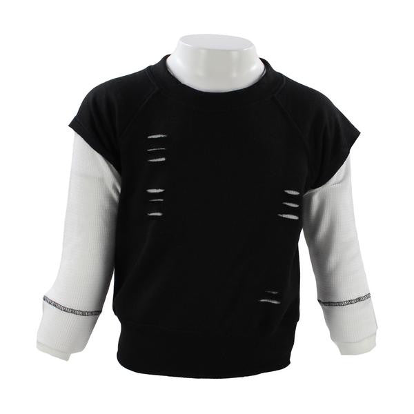 Layered Sweatshirt Black and White - Denny's