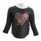 Long Sleeve Char Tee with Leopard Heart Pink Flowers - Denny's