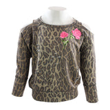Leopard Sweatshirt with Pink Flower - Denny's