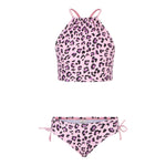 2pc Beach Leopard Halter Tankini - Denny's