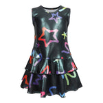 Graffiti Star Sparkle Ruffle Dress - Denny's