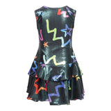 Graffiti Star Sparkle Ruffle Dress - Denny's