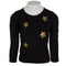 Long Sleeve Black Tee with Gold Stars - Denny's