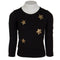 Long Sleeve Black Tee with Gold Stars - Denny's