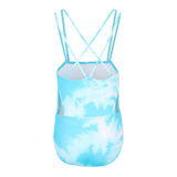 1pc Tie Dye Cut Out Sides Beach Girl Bathing Suit - Denny's