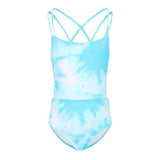 1pc Tie Dye Cut Out Sides Beach Girl Bathing Suit - Denny's