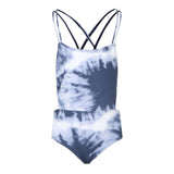 1pc Tie Dye Cut Out Sides Beach Girl Bathing Suit - Denny's