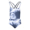 1pc Tie Dye Cut Out Sides Beach Girl Bathing Suit - Denny's