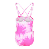1pc Tie Dye Cut Out Sides Beach Girl Bathing Suit - Denny's