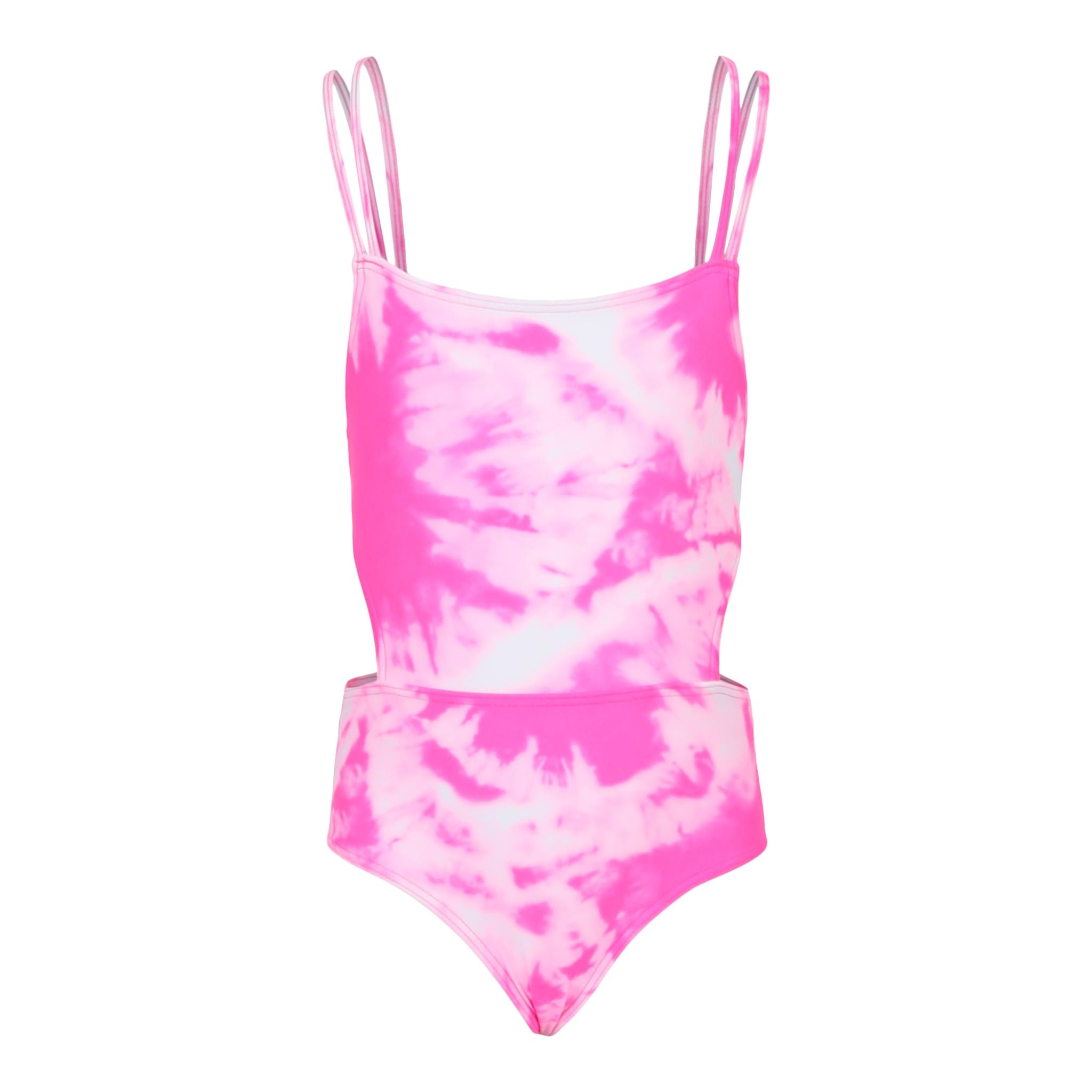 1pc Tie Dye Cut Out Sides Beach Girl Bathing Suit - Denny's