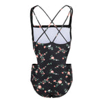 1pc Cut Out Sides Rose Garden Bathing Suit - Denny's