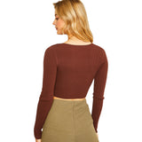 Ribbed Crop Henley - Denny's