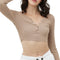 Ribbed Crop Henley - Denny's