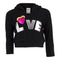 Long Sleeve Cropped Hacci Hoody with Foiled Love - Denny's