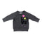Long Sleeve Raw Band Sweatshirt with Love Neon Appliques - Denny's