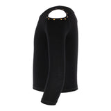 Long Sleeve Cold Shoulder Top with Gold Studs - Denny's